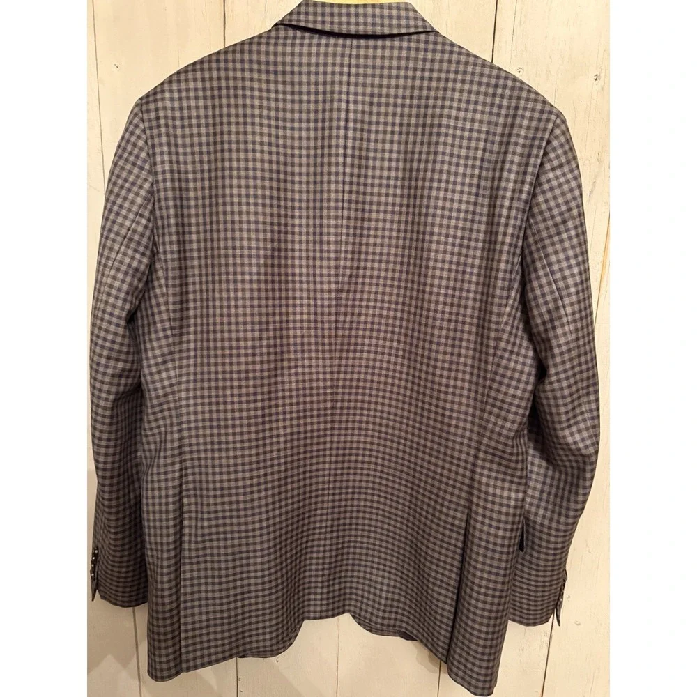 Ted Baker London Endurance Jacket Blazer Wool Laine‎ Grey purple Plaid 42R H14